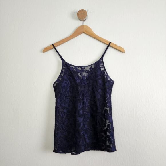 Jones New York Vintage Sheer Floral Lace Pajama Camisole Short Two Piece Set - Picture 8 of 11